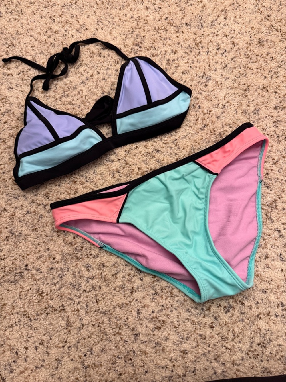 Xhilaration Mint, Lavender & Pink Colorblock Bikini Set (mix and match)